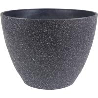 Bloempot/plantenpot Nova - zwart - gerecycled kunststof - D43 x H33 cm - buiten pot   -