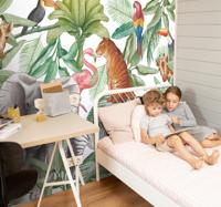 Aquarel dieren ontwerp foto behang jungle