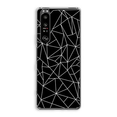 Geometrische lijnen wit: Sony Xperia 1 III Transparant Hoesje