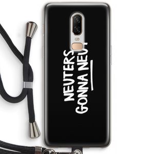Neuters (zwart): OnePlus 6 Transparant Hoesje met koord