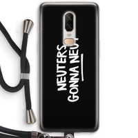 Neuters (zwart): OnePlus 6 Transparant Hoesje met koord