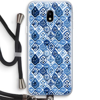 Blauw motief: Samsung Galaxy J3 (2017) Transparant Hoesje met koord