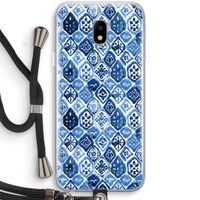 Blauw motief: Samsung Galaxy J3 (2017) Transparant Hoesje met koord