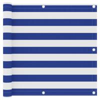VidaXL Balkonscherm 90x500 cm oxford stof wit en blauw
