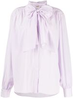 System semi-sheer pussy-bow blouse - Violet