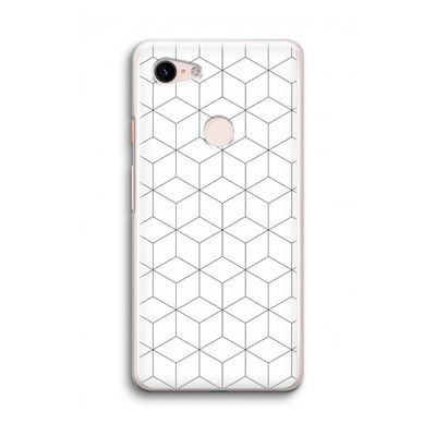 Zwart-witte kubussen: Google Pixel 3 Transparant Hoesje