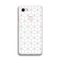 Zwart-witte kubussen: Google Pixel 3 Transparant Hoesje