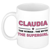 Claudia cadeau mok - Woman Myth Supergirl - naam koffiemok - 300 ml - collega - moederdag