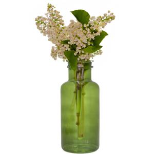 Bela Arte Bloemenvaas Milan - transparant groen glas - D15 x H30 cm - melkbus vaas met smalle hals   -