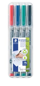 Viltstift Staedtler Lumocolor 311 non permanent S set ÃƒÆ’ 4 assorti