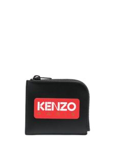 Kenzo porte-monnaie en cuir à logo imprimé - Noir