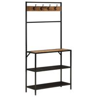 VidaXL Kapstok 90x35x180 cm massief mangohout en ijzer