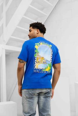 Malelions Amalfi Window T-Shirt Heren Blauw - Maat XXL - Kleur: Blauw | Soccerfanshop