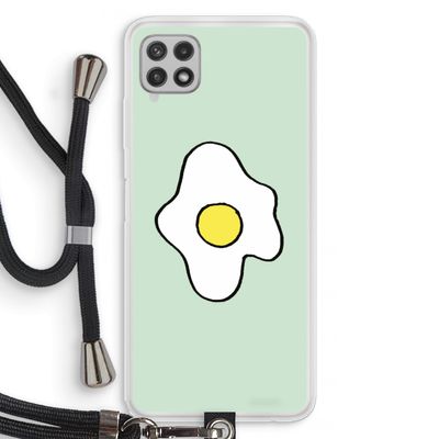 Spiegelei: Samsung Galaxy A22 4G Transparant Hoesje met koord