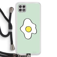 Spiegelei: Samsung Galaxy A22 4G Transparant Hoesje met koord