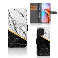 Motorola Edge 40 Pro | Bookcase | Marmer Wit Zwart - Origineel Cadeau Man