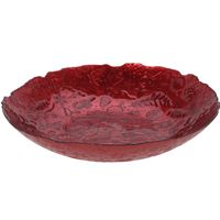 Glazen decoratie schaal/fruitschaal rood rond D40 x H7 cm   -