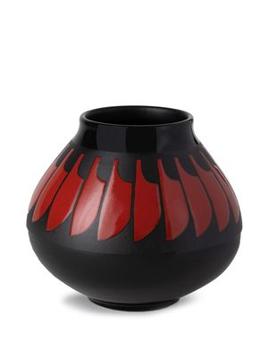 Nuove Forme vase bicolore à plumes - Noir