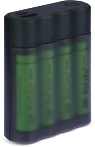 GP Batteries Portable PowerBank 134DX411270AAHCEC4 powerbank Nikkel-Metaalhydride (NiMH) 2600 mAh Zwart