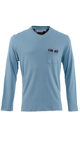 Carl Ross Carl Ross Heren T-Shirt v-neck  light blue/night blue L