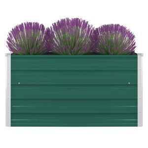 VidaXL Plantenbak verhoogd 100x100x45 cm gegalvaniseerd staal groen