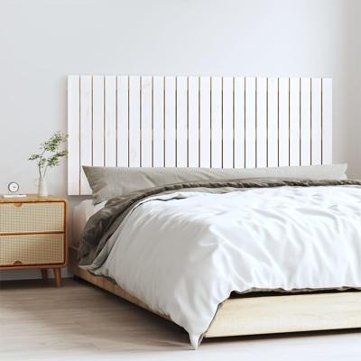 Wandhoofdbord 147x3x60 cm massief grenenhout wit