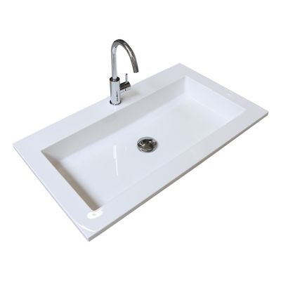 Badmeubelset BWS Salt 100x39cm Greeploos 2 Lades Met Wastafel Acryl Ice White