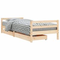 vidaXL Kinderbedframe met lades 90x200 cm massief grenenhout