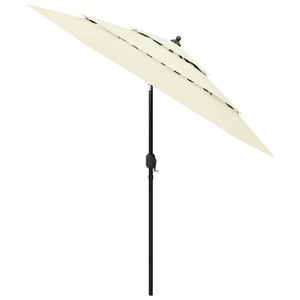 The Living Store Parasol 3-laags - Zand - 250 x 229 cm - UV-beschermend en anti-vervagend