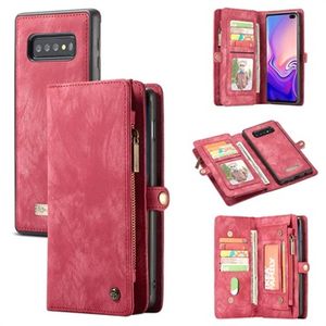 Caseme 2-in-1 Multifunctioneel Samsung Galaxy S10 Portemonnee Hoesje - Rood