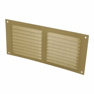 AMIG Ventilatierooster/muurrooster - 100 x 200mm - aluminium - goud - schoepenrooster