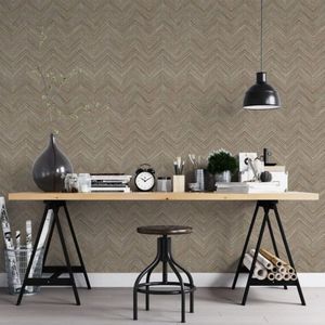 Noordwand Noordwand Behang Topchic Herringbone bruin