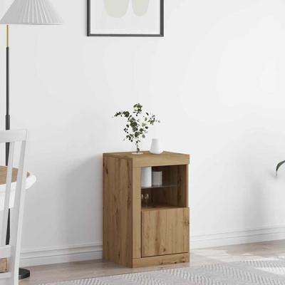 Bijzetkast artisanaal eikenkleurig 41 x 37 x 67 cm Bewerkt hout