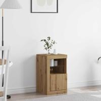Bijzetkast artisanaal eikenkleurig 41 x 37 x 67 cm Bewerkt hout