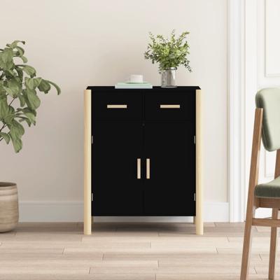 Dressoir 62x38x75 cm bewerkt hout zwart