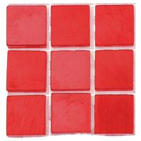 Glorex Hobby - mozaiek stenen/steentjes - rood - 63x stuks - 10 x 10 x 2 mm - hobby en knutse