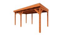 Trendhout Overkapping Casa 485x330 cm- Plat dak- Onbehandeld lariks Douglas hout- Trendhout