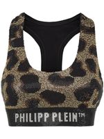 Philipp Plein haut crop à imprimé léopard - Noir - thumbnail