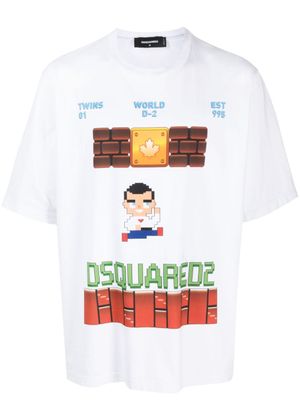 DSQUARED2 t-shirt en coton à logo imprimé - Blanc