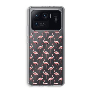 Flamingoprint groen: Xiaomi Mi 11 Ultra Transparant Hoesje