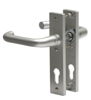 Nemef 3252 S Beslag kortschild afgerond | D kruk-kruk | beslagset | geveerd | krukstift 8mm | F1 aluminium | KE55-KE55 - 9325219550