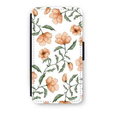 Peachy flowers: iPhone XS Flip Hoesje