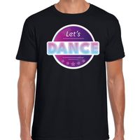 Lets Dance disco / feest t-shirt zwart voor heren - thumbnail