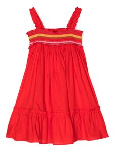 ZIMMERMANN Kids robe rayée à volants superposés - Rouge