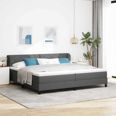 Boxspringbed met matras stof donkergrijs 200x200 cm