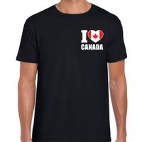 I love Canada t-shirt zwart op borst voor heren - thumbnail