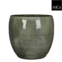 Mica Decorations lester ronde pot groen maat in cm: 31 x 33 - thumbnail