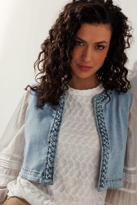 Tramontana Braided-detailed Vest F01-15-802 Vest 000043-lightbluedenim