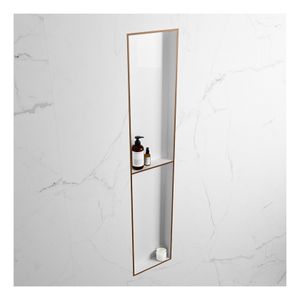 Wandnis Solid Surface Easy | In- en opbouw | 30x90x8 cm | 2 vakken | Rust/Talc