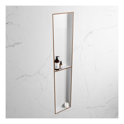 Wandnis Solid Surface Easy | In- en opbouw | 30x90x8 cm | 2 vakken | Rust/Talc